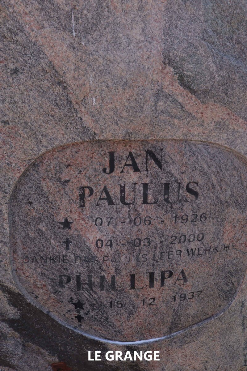 GRANGE Jan Paulus, le 1926-2000 & Phillipa 1937-