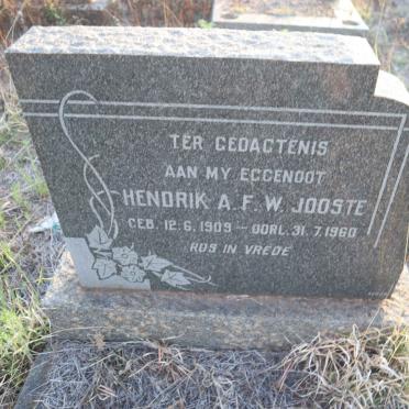JOOSTE Hendrik A.F.W. 1909-1960