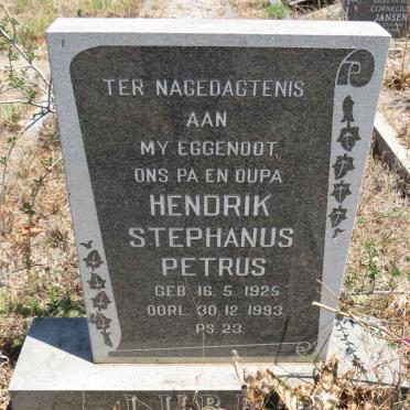 LUBBE Hendrik Stephanus Petrus 1925-1993