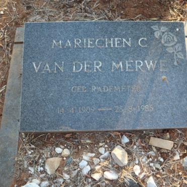 MERWE Mariechen C., van der 1909-1985