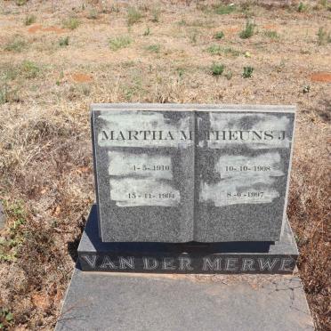 MERWE Theuns J., van der 1908-1997 & Martha M.1910-1994