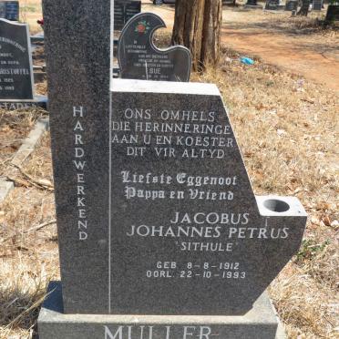 MULLER Jacobus Johannes Petrus 1912-1993