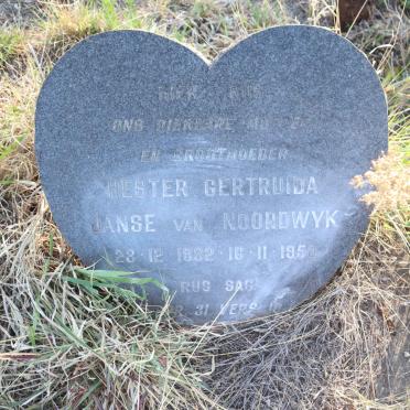 NOORDWYK Hester Gertruida, Janse van 1882-1958