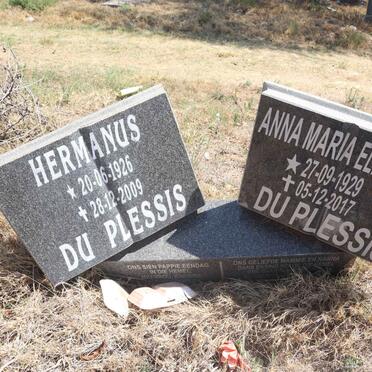 PLESSIS Hermanus, du 1926-2009 & Anna Maria Elizabeth 1927-2017