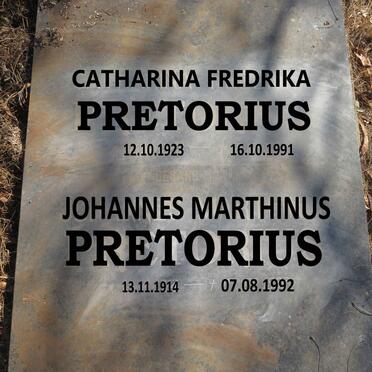 PRETORIUS Johannes Marthinus 1914-1992 & Catharina Fredrika 1923-1991