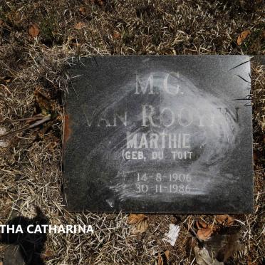 ROOYEN Martha Catharina, van nee DU TOIT 1906-1986