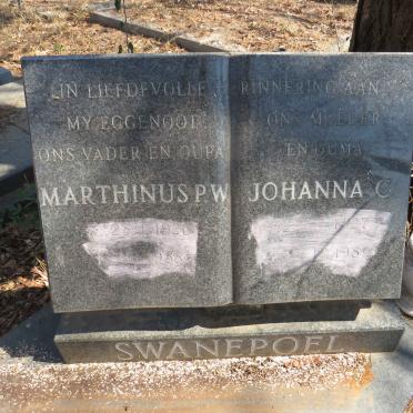 SWANEPOEL Marthinus P.W. 1920-1988 & Johanna C. 1927-1989