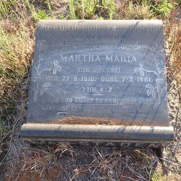 STADEN Martha Maria, van nee BOOYSE 1910-1961