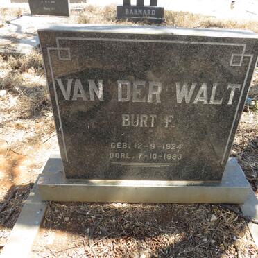 WALT Burt F., van der 1924-1983