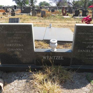WENTZEL Johan Daniel Cronje 1931-1988 & Christina Johanna 1932-2000