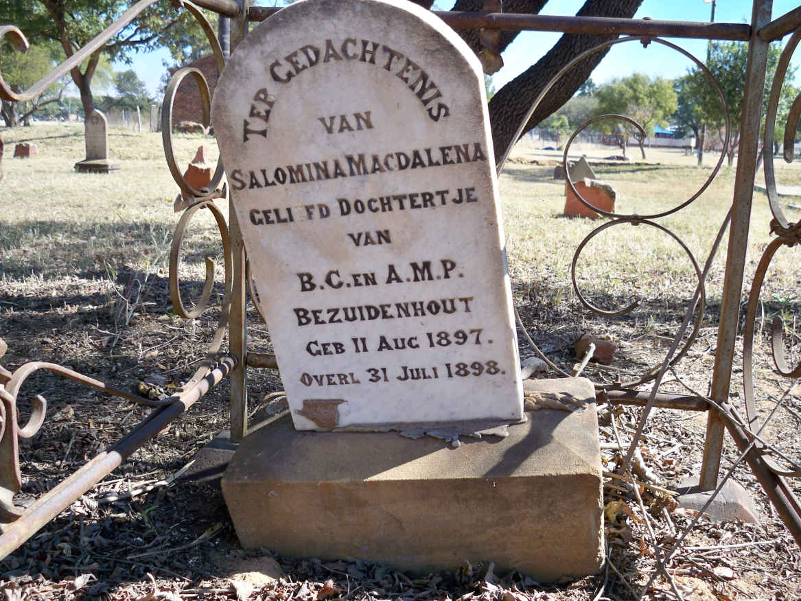 BEZUIDENHOUT Salomina Magdalena 1897-1898