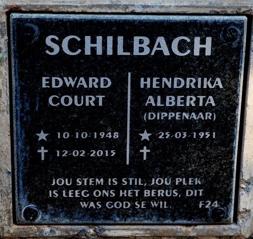 SCHILBACH Edward Court 1948-2015 &amp; Hendrika Alberta DIPPENAAR 1951-