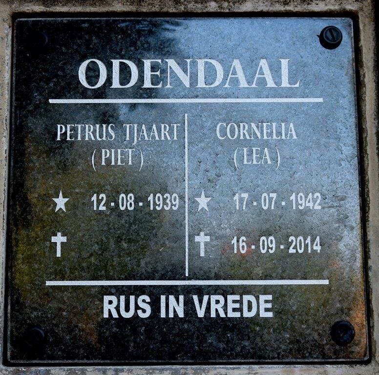 ODENDAAL Petrus Tjaart 1939- &amp; Cornelia 1942-2014