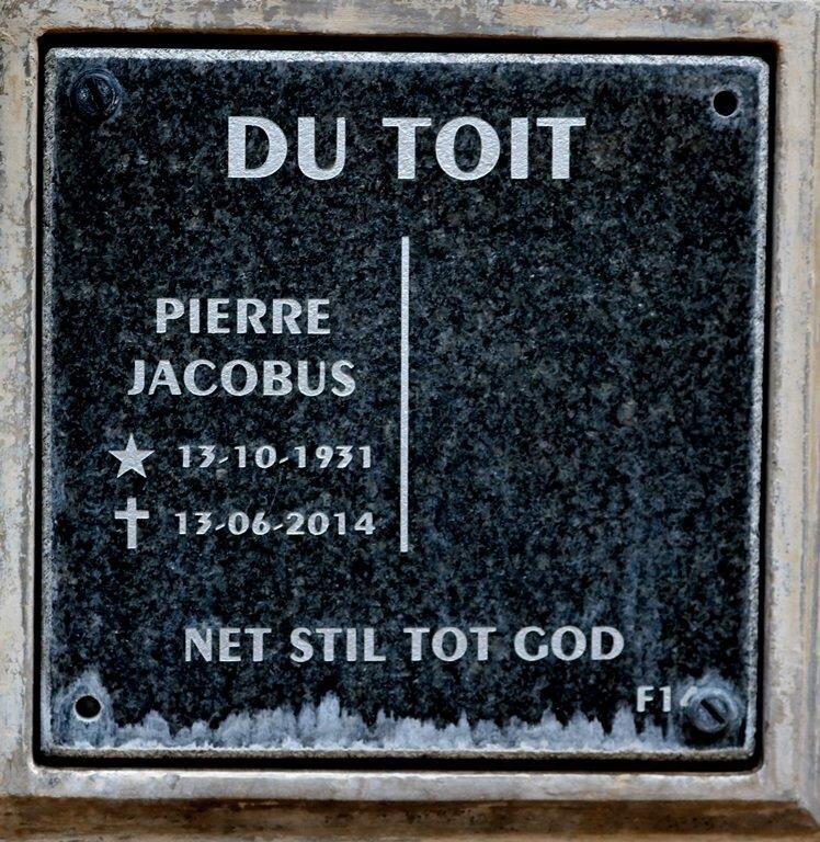 TOIT Pierre Jacobus, du 1931-2014
