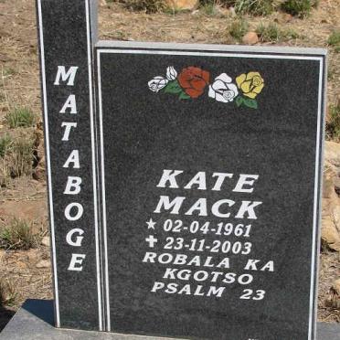 MATABOGE Kate Mack 1961-2003