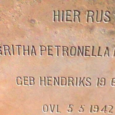POTGIETER Magritha Petronella nee HENDRIKS 1892-1942