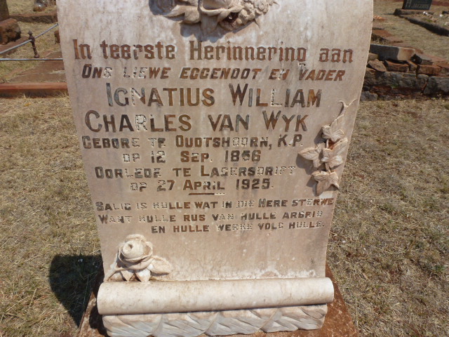 WYK Ignatius William Charles, van 1856-1925