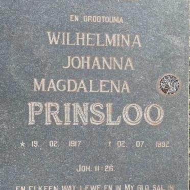 PRINSLOO Wilhelmina Johanna Magdalena 1917-1992