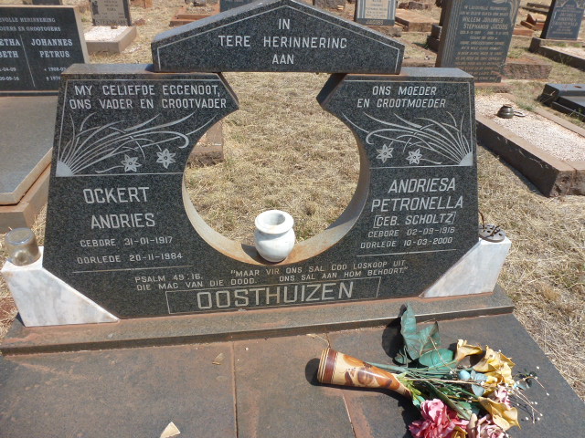 OOSTHUIZEN Ockert Andries 1917-1984 &amp; Andriesa Petronella SCHOLTZ 1918-2000
