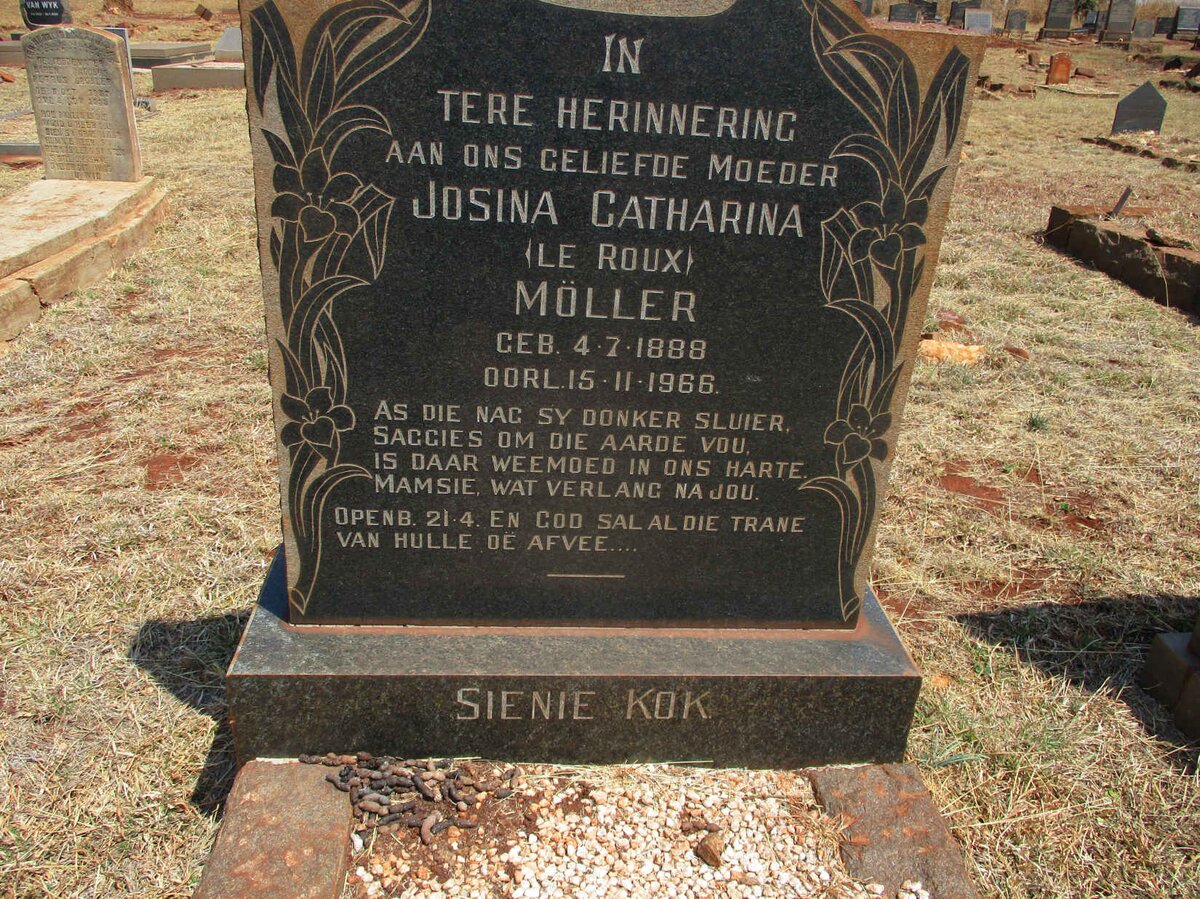 MOLLER Josina Catharina nee LE ROUX 1888-1966