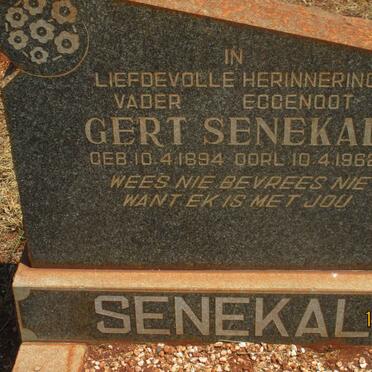 SENEKAL Gert 1894-1962 &amp; Grietha 1900-1976