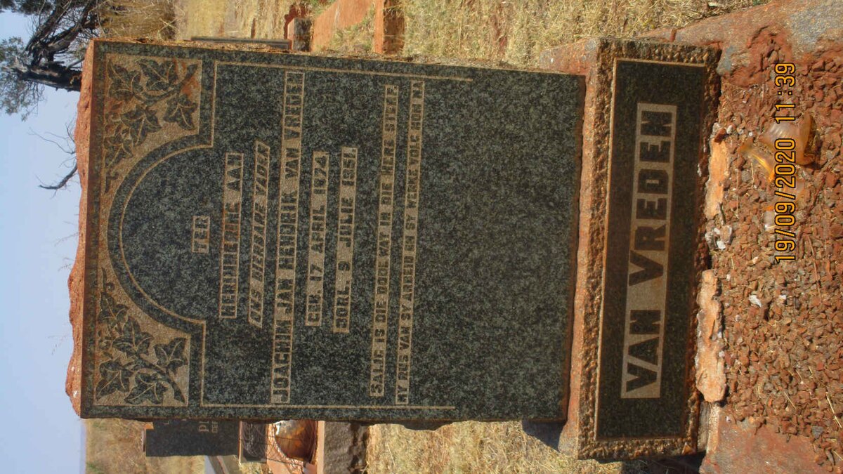 VREDEN Joachim Jan Hendrik, van 1874-1951