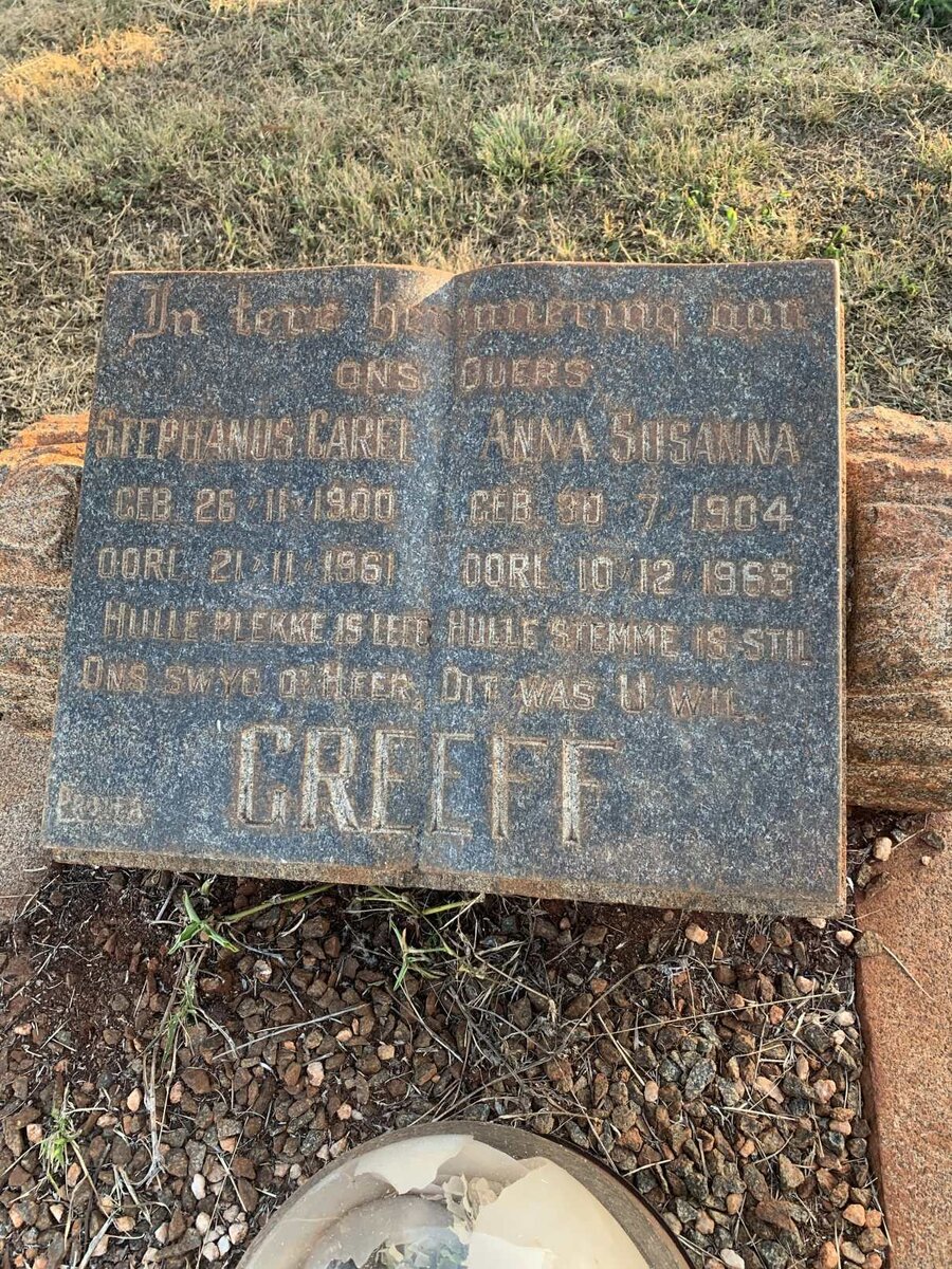 GREEFF Stephanus Carel 1900-1961 &amp; Anna Susanna 1904-1968