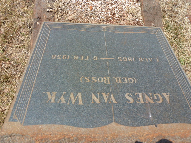 WYK Agnes, van nee ROSS 1865-1956