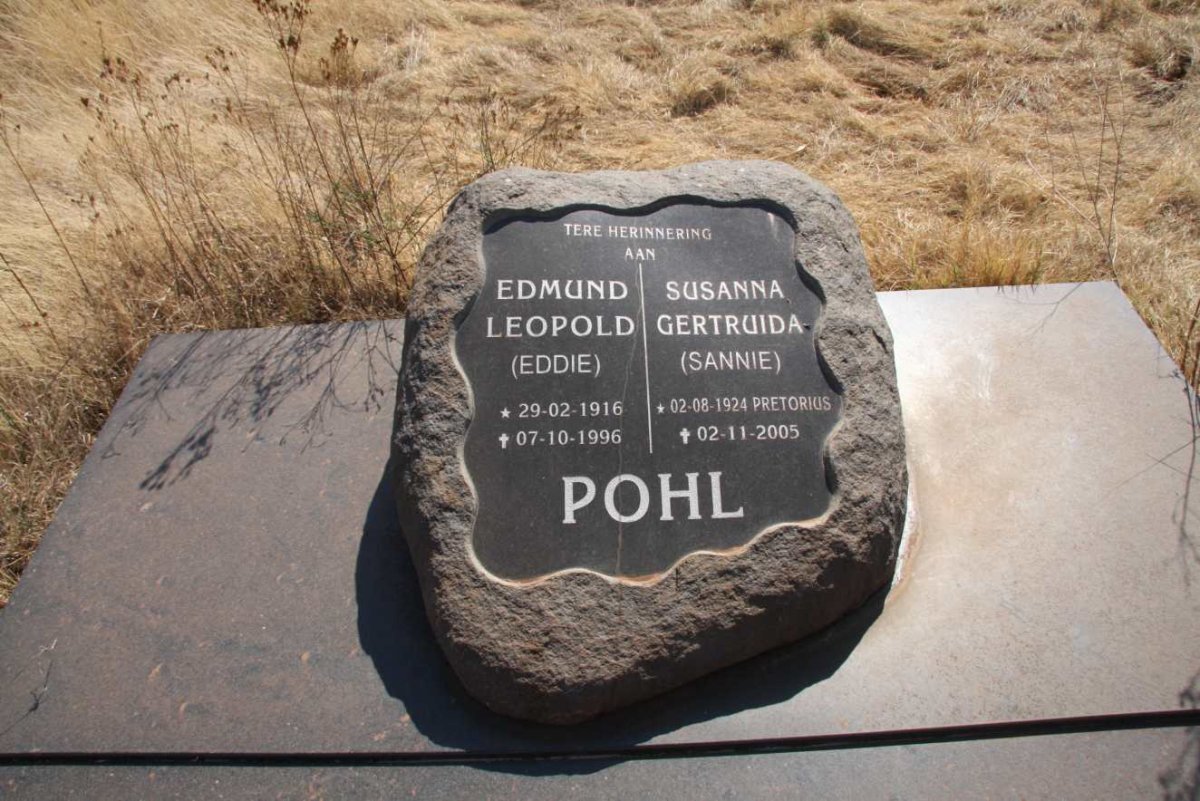 POHL Edmund Leopold 1916-1996 &amp; Susanna Gertruida PRETORIUS 1924-2005