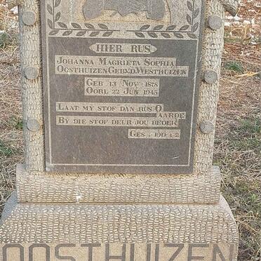 OOSTHUIZEN Johanna Magrieta Sophia nee V.D. WESTHUIZEN 1878-1945