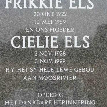 ELS Frikkie 1922-1989 &amp; Cielie 1928-1999