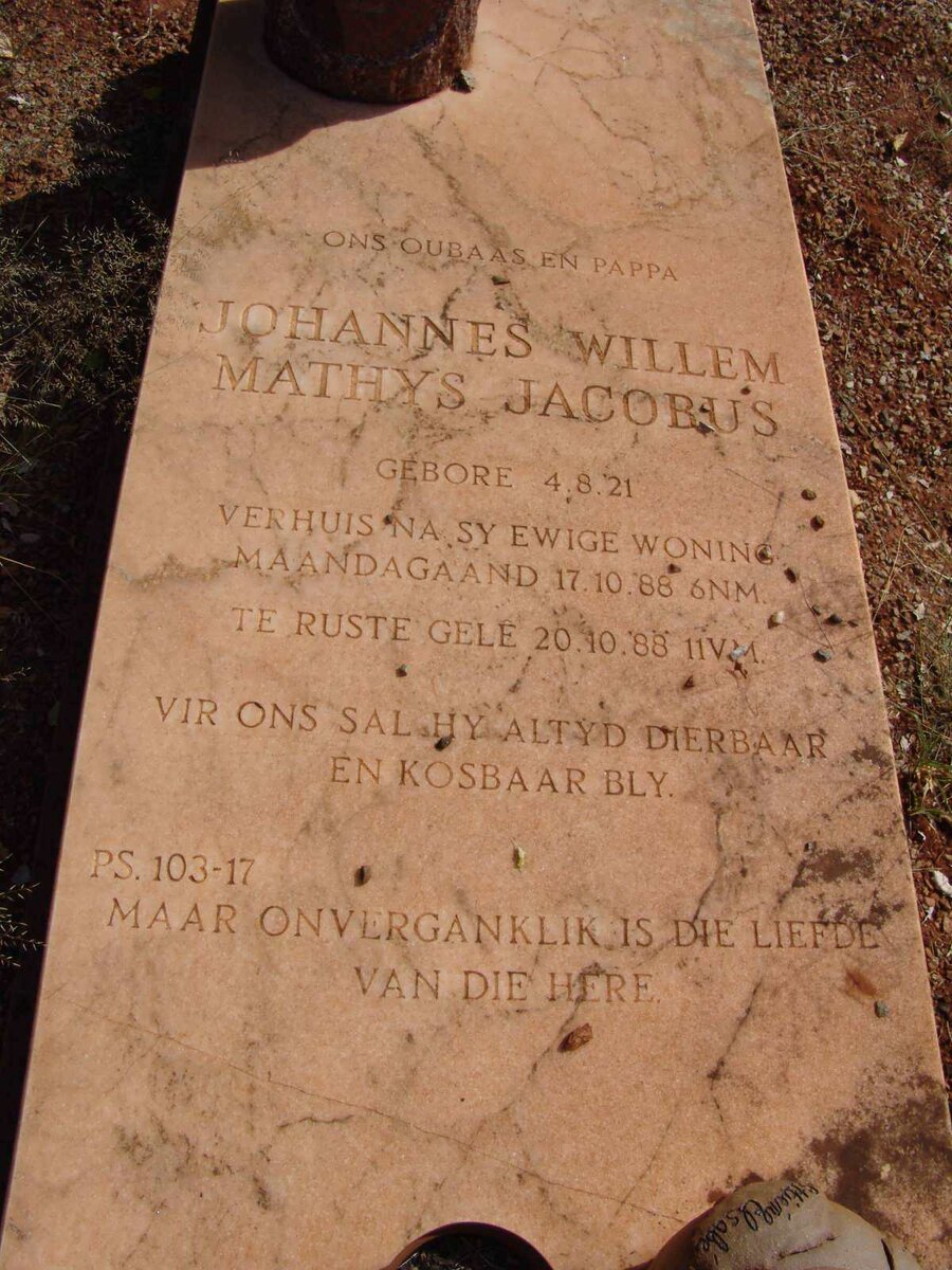 PIETERSE Johannes Willem Mathys Jacobus 1921-1988