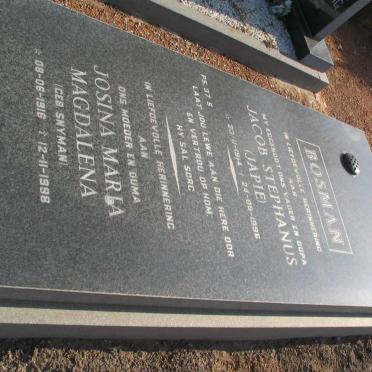 BOSMAN Jacob Stephanus 1914-1996 &amp; Josina Maria Magdalena SNYMAN 1916-1998