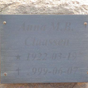 CLAASSEN Anna M.B. 1922-1999