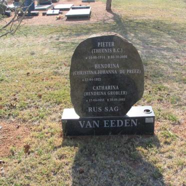 EEDEN Theunis B.C., van 1914-2000 &amp; Christina Johanna DU PREEZ :: VAN EEDEN Hendrina nee GROBLER 1955-2003