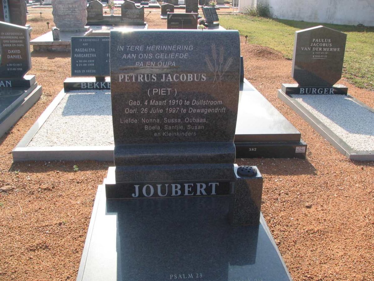 JOUBERT Petrus Jacobus 1910-1997