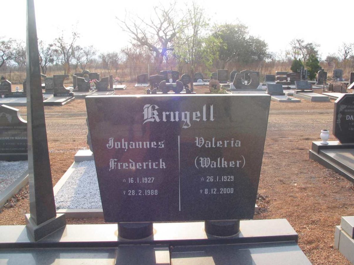 KRUGELL Frederick 1927-1988 &amp; Valeria WALKER 1929-2000