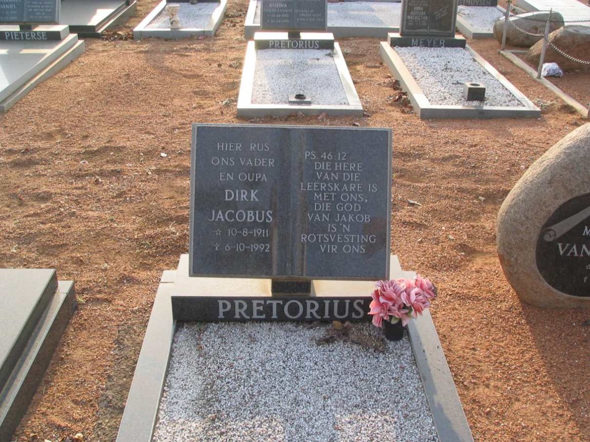 PRETORIUS Dirk Jacobus 1911-1992