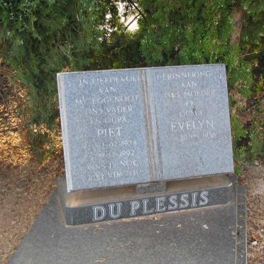 PLESSIS Piet, du 1934-1992 &amp; Evelyn 1938-