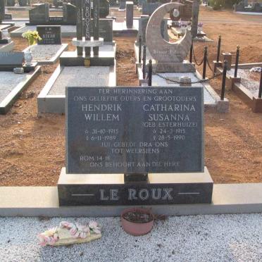 ROUX Hendrik Willem, le 1915-1989 &amp; Catharina Susanna ESTERHUIZEN 1915-1990
