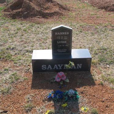 SAAYMAN Hannes 1925-2004 &amp; Luïse 1933-