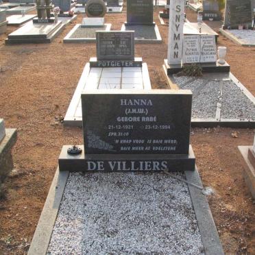 VILLIERS J.H.W., de 1921-1994