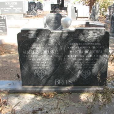 BRITS Albertus Johannes 1906-1975 &amp; Martha Dorothea 1909-1984