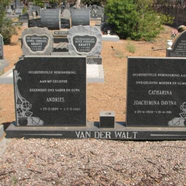WALT Andries, van der 1899-1980 &amp; Catharina Joachimina Davina 1909-1981