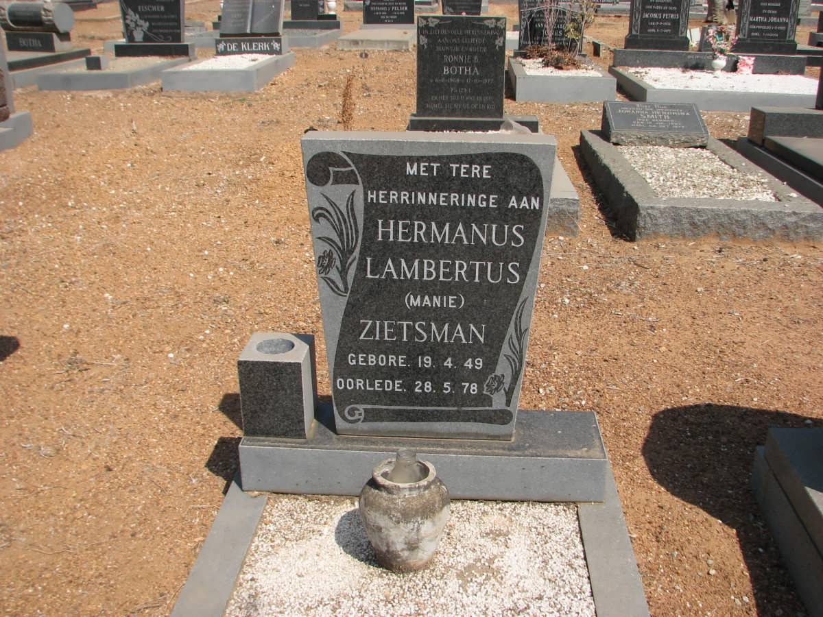 ZIETSMAN Hermanus Lambertus 1949-1978