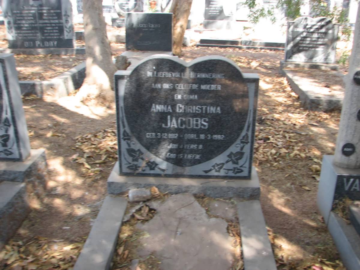 JACOBS Anna Christina 1912-1982