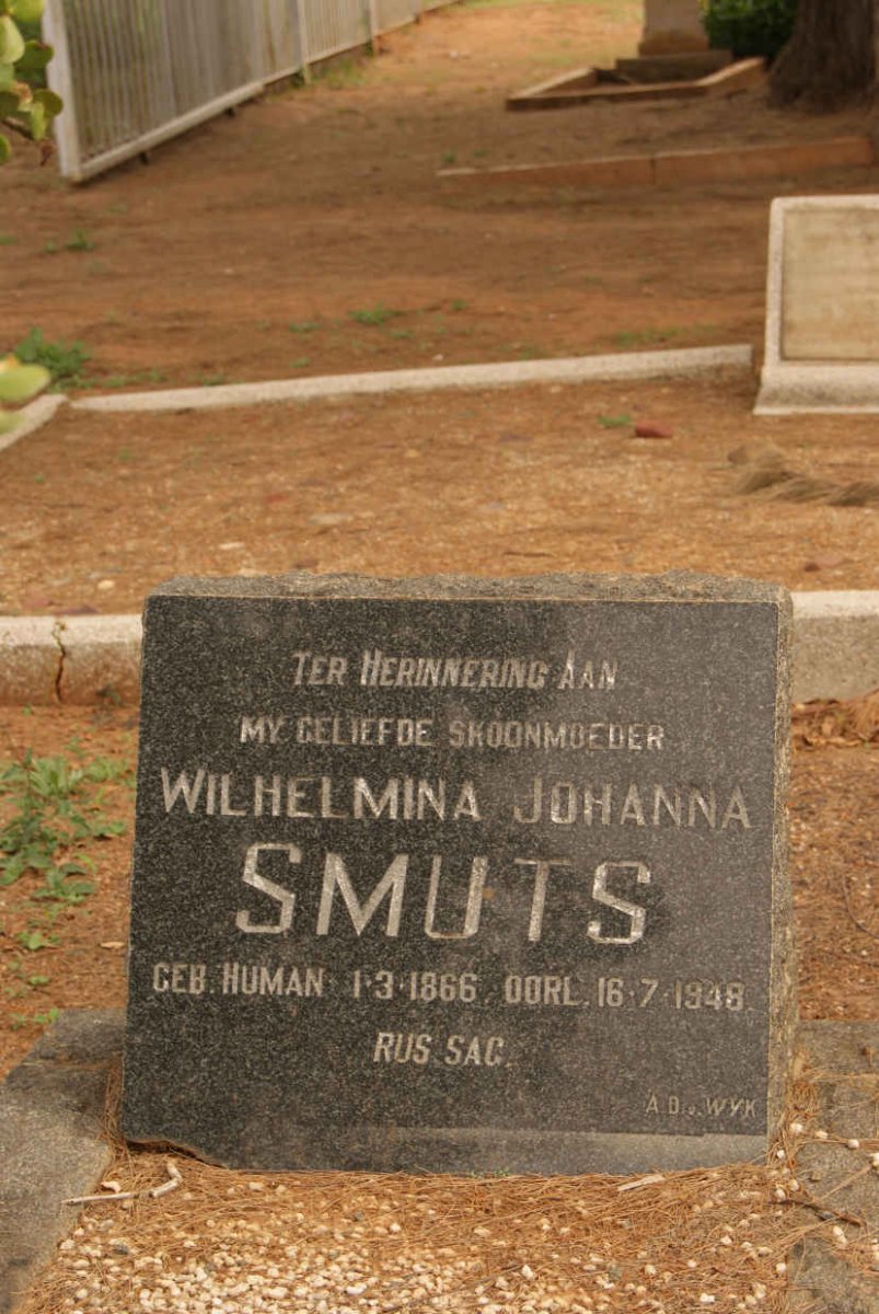 SMUTS Wilhelmina Johanna nee HUMAN 1866-1948