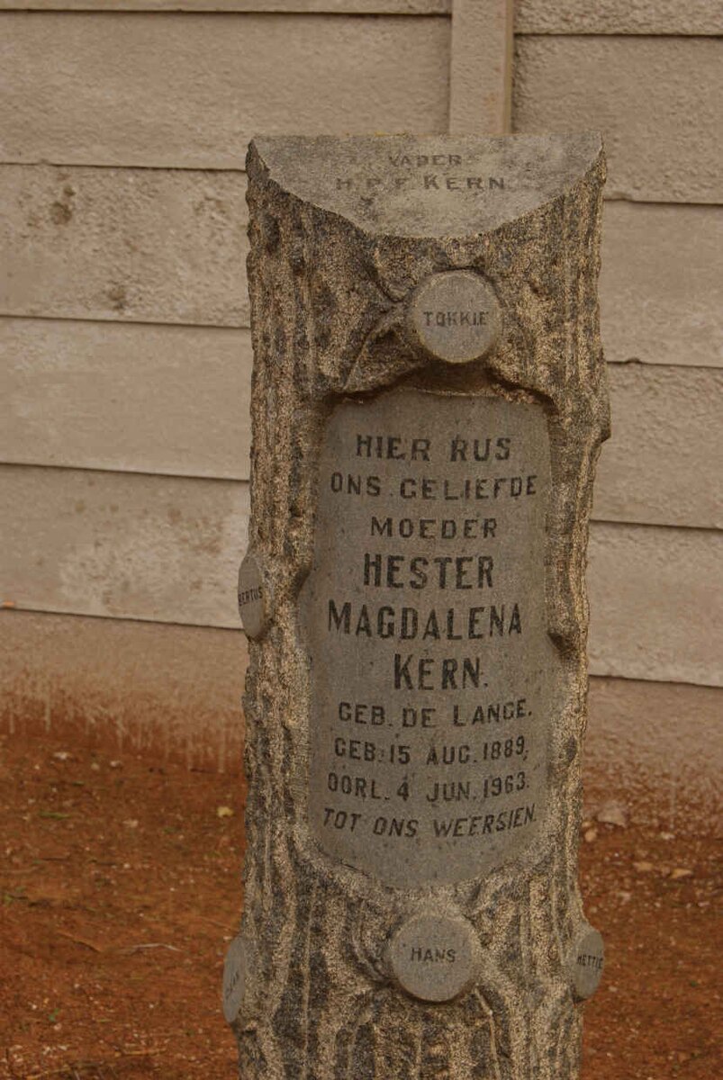 KERN Hester Magdalena nee DE LANGE 1889-1963