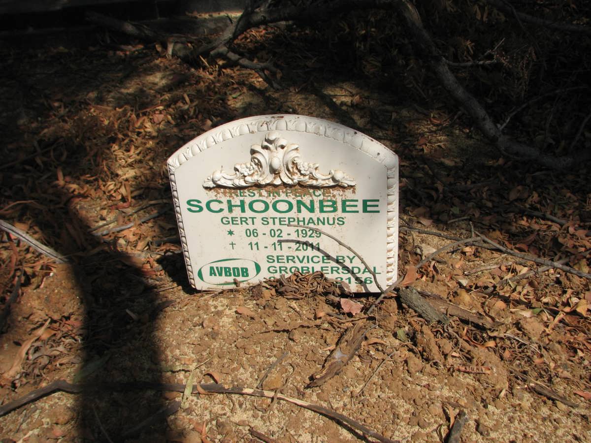 SCHOONBEE Gert Stephanus 1929-2011