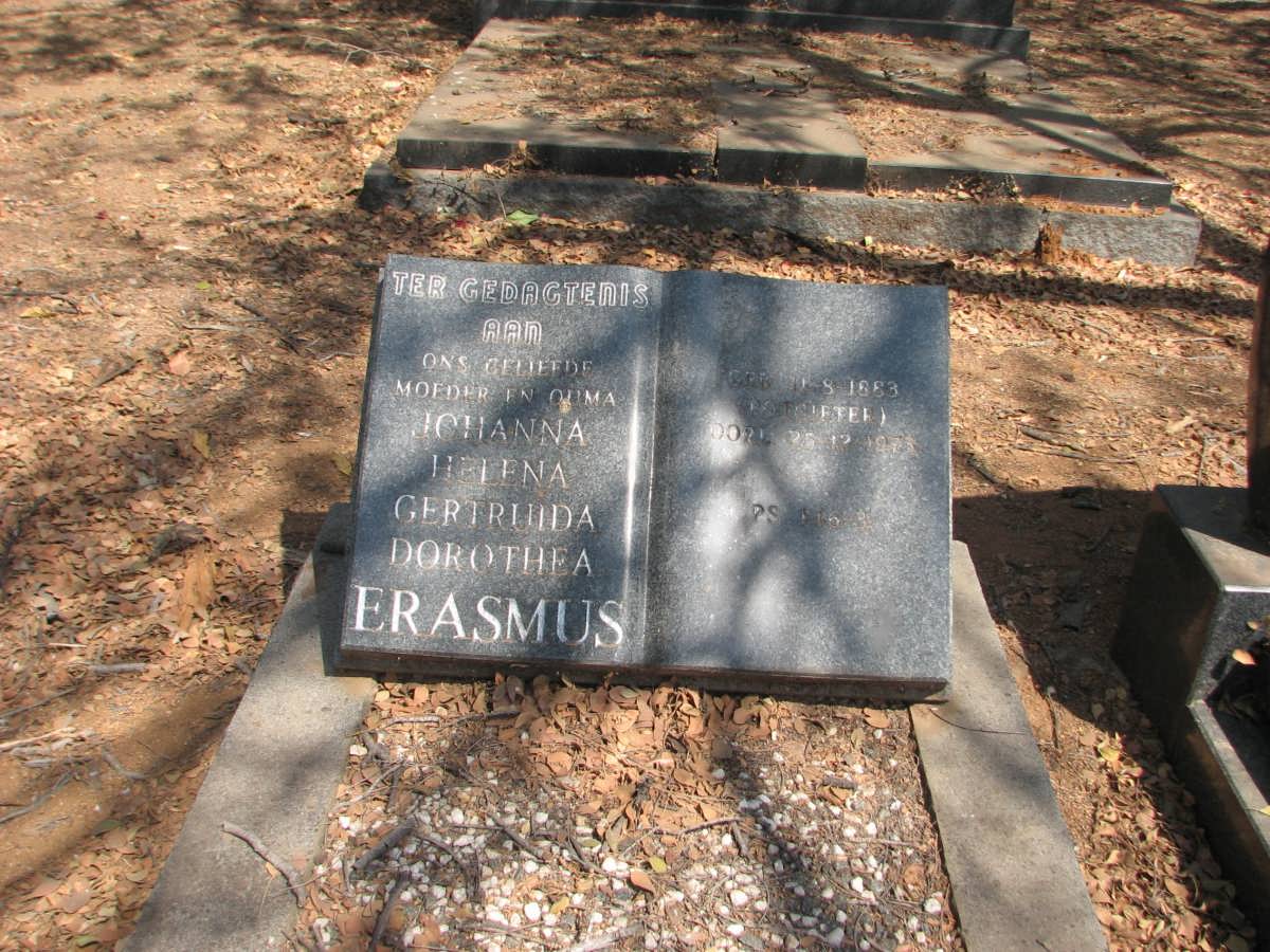 ERASMUS Johanna Helena Gertruida Dorothea nee POTGIETER 1883-1973